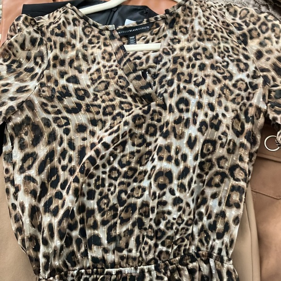 White House Black Market 
Animal Print Dress with Metallic Gold Threading
00P - Picture 4 of 4